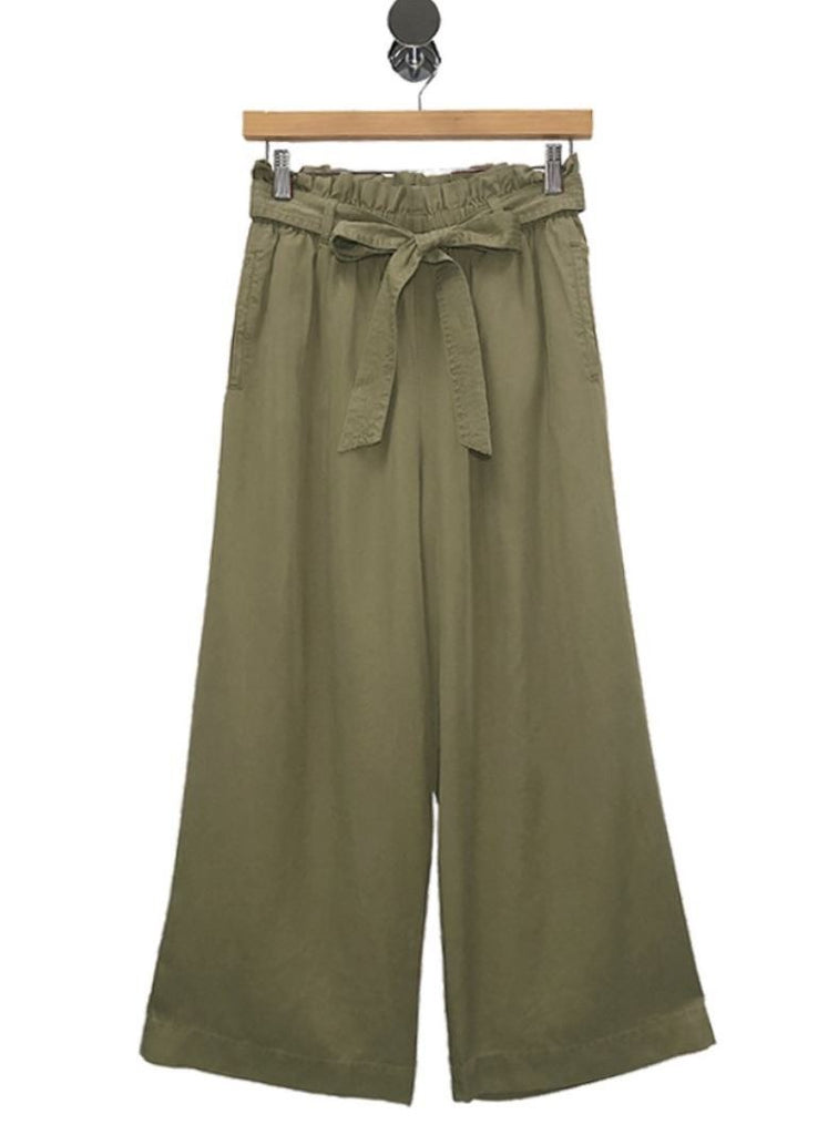 Tencel Waist Tie Wide Leg Pants Cesttoi 6020