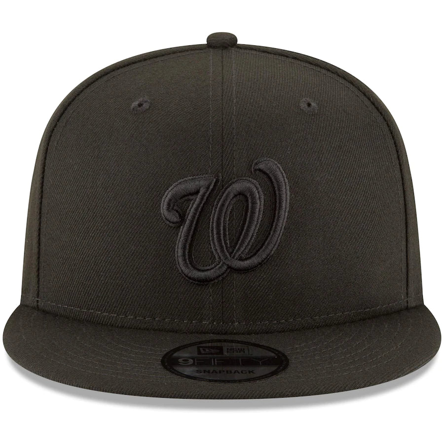 Washington Nationals Black & Black Snapback