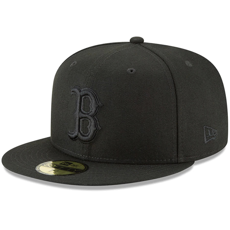 Boston Red Sox Black Black Fitted Cap