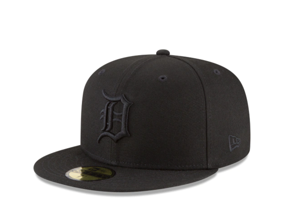 Detroit Tigers Black on Black Fitted Cap