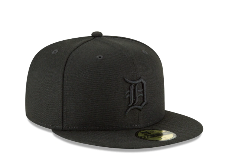 Detroit Tigers Black on Black Fitted Cap