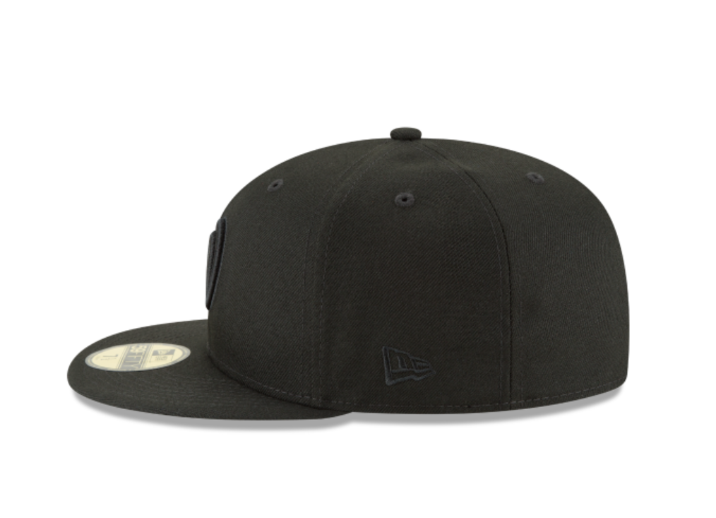 Washington Nationals Black on Black Fitted Cap