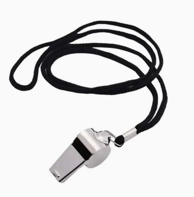 Metal Alert Whistle w/ Lanyard