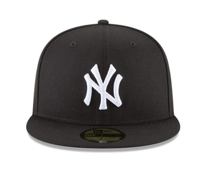 NY Yankees Black White Fitted Cap